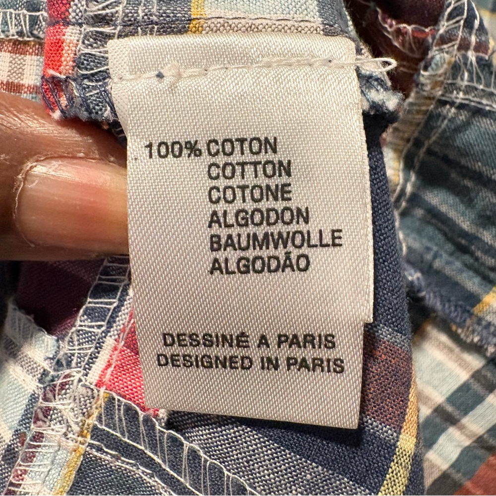 Antik Batik Jerro Patchwork Dress Ruffle Blue Pla… - image 8